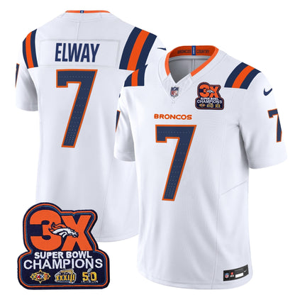 DEN 3-Time Champions Patch Vapor Limited Jersey V2 - All Stitched-DTD