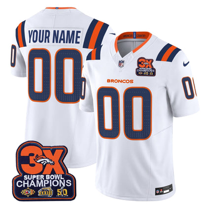 DEN 3-Time Champions Patch Vapor Limited Custom Jersey V2 - All Stitched-DTD