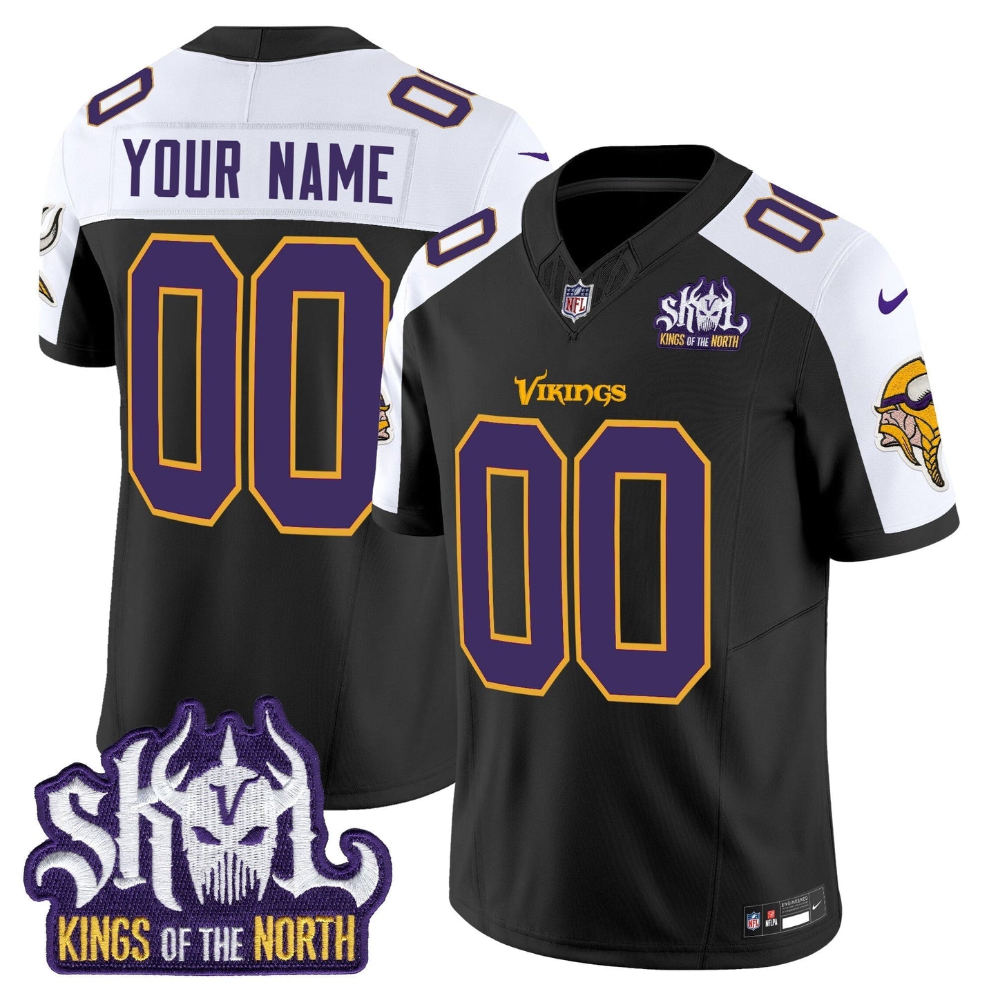 MIN King Of The North Patch Throwback Vapor Limited Custom Jersey V2 - All Stitched-DTD