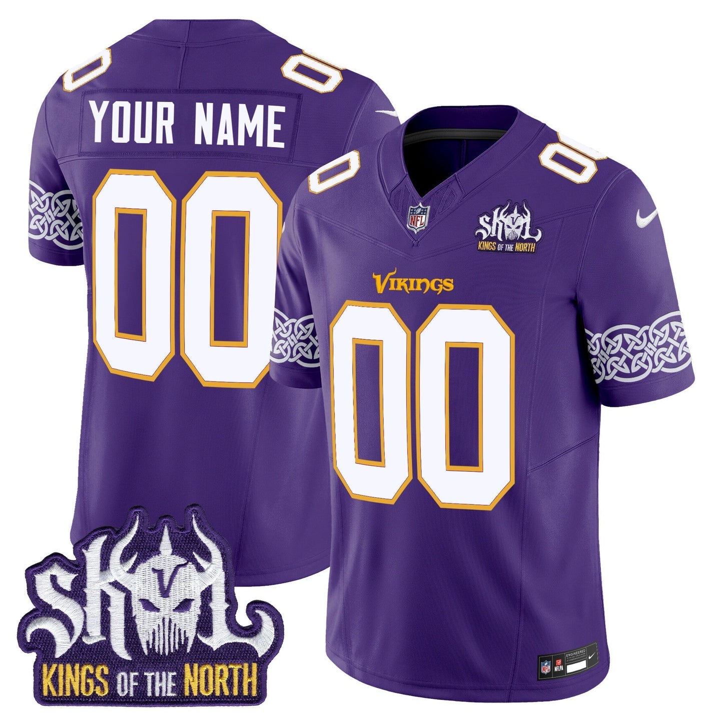 MIN King Of The North Patch Throwback Vapor Limited Custom Jersey V2 - All Stitched-DTD