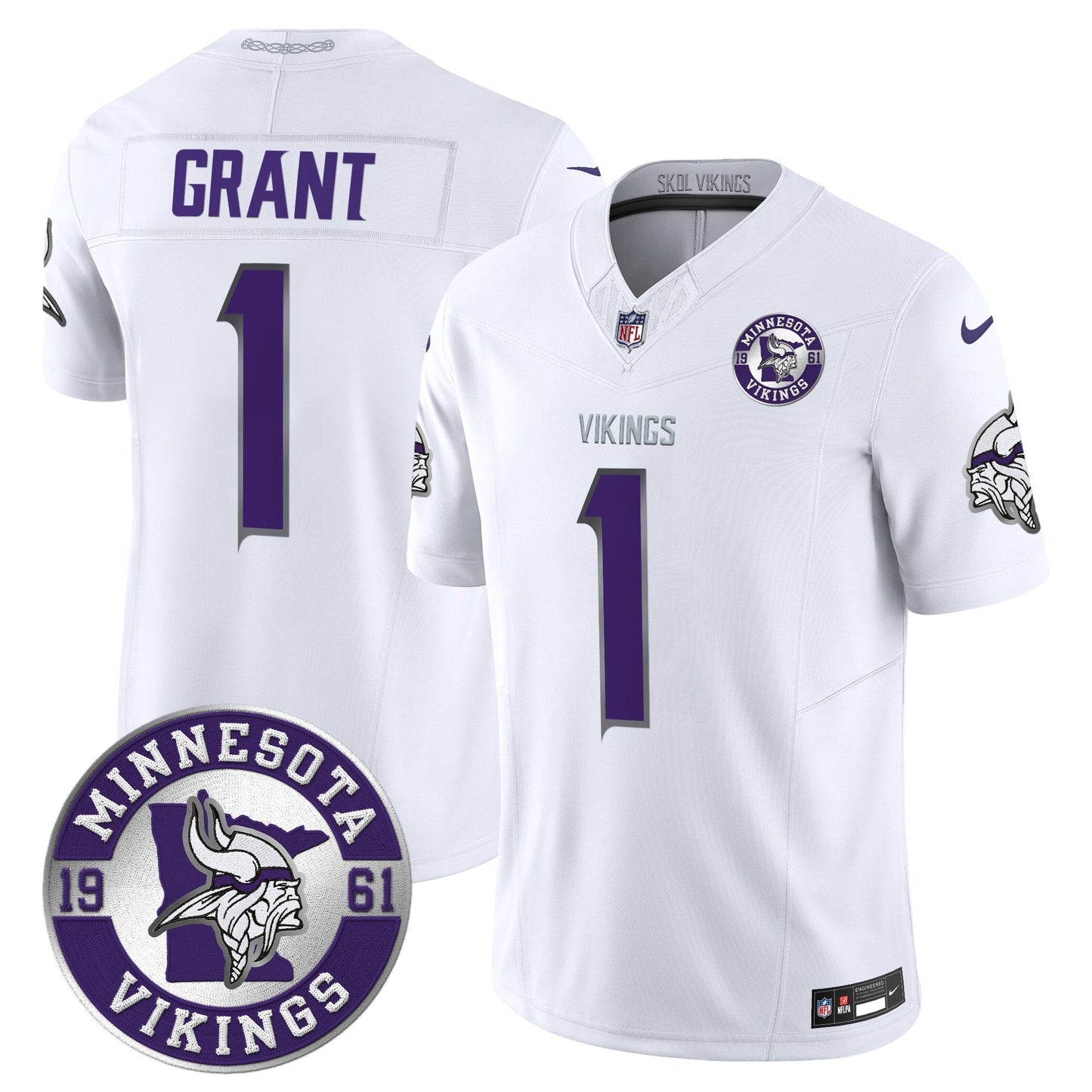 MIN King Of The North Patch Vapor Limited Jersey - Est. 1961 Patch - All Stitched-DTD