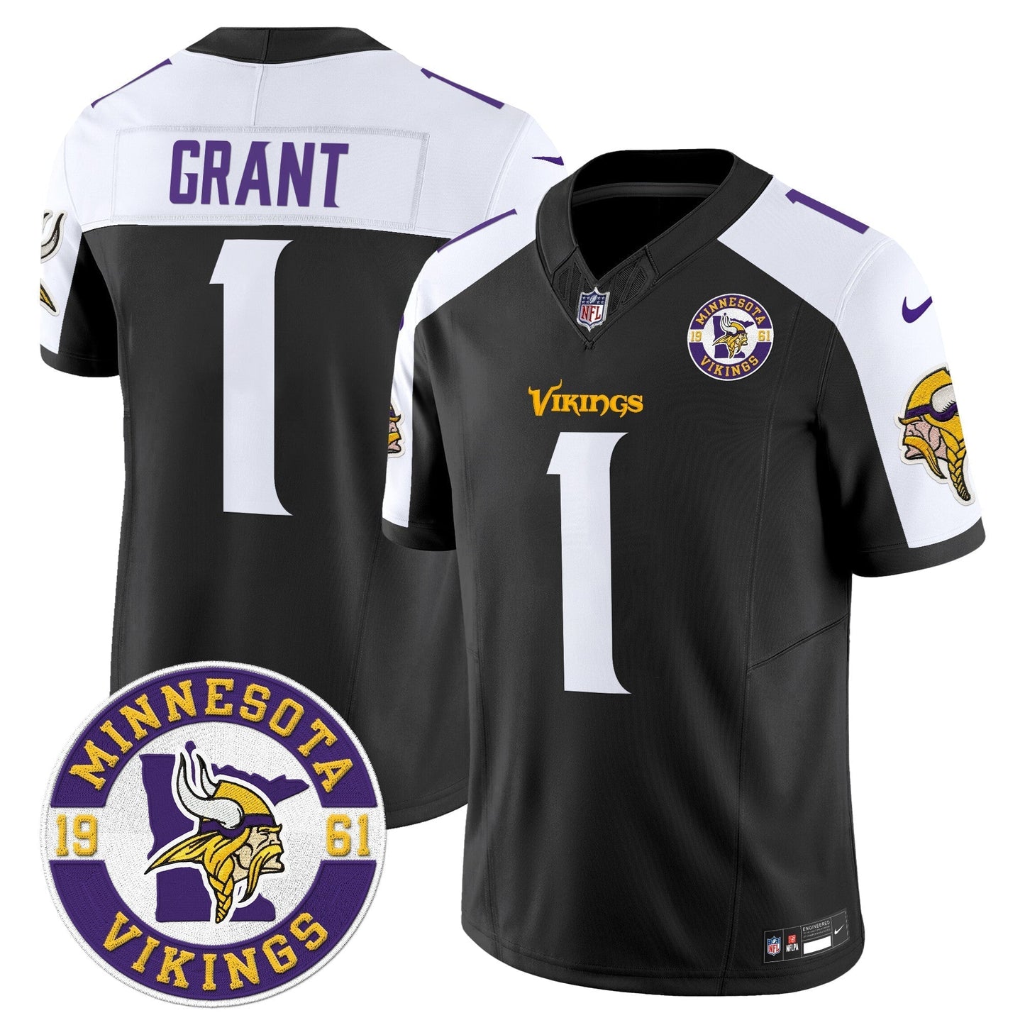 MIN King Of The North Patch Vapor Limited Jersey - Est. 1961 Patch - All Stitched-DTD