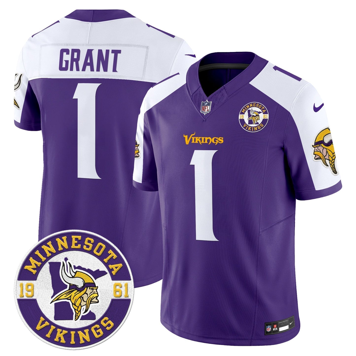 MIN King Of The North Patch Vapor Limited Jersey - Est. 1961 Patch - All Stitched-DTD