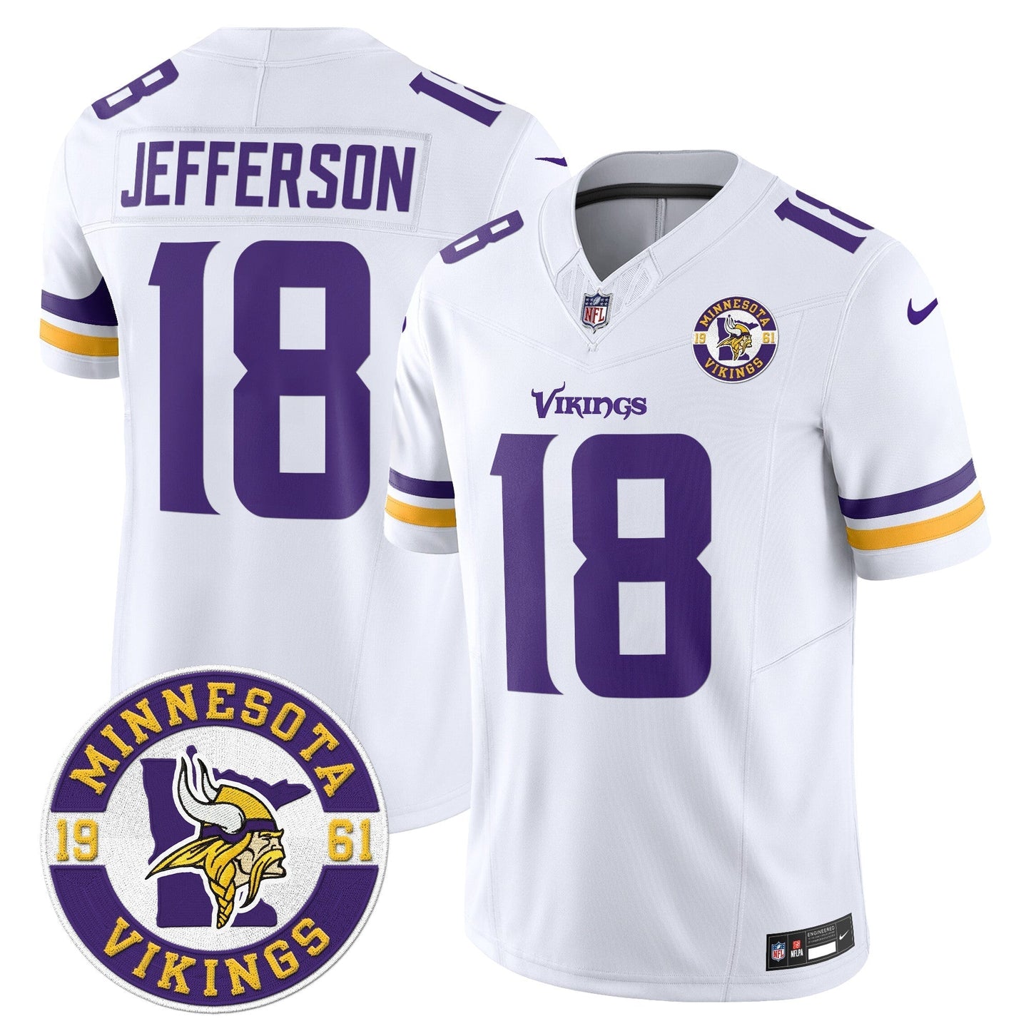MIN King Of The North Patch Vapor Limited Jersey - Est. 1961 Patch - All Stitched-DTD