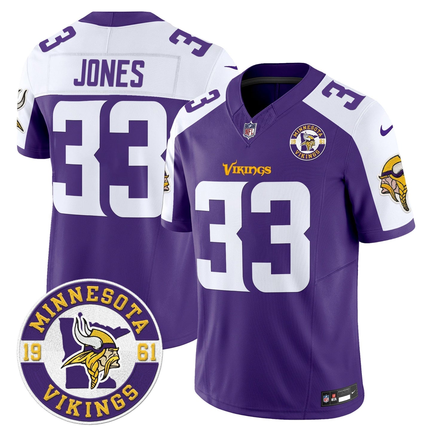 MIN King Of The North Patch Vapor Limited Jersey - Est. 1961 Patch - All Stitched-DTD