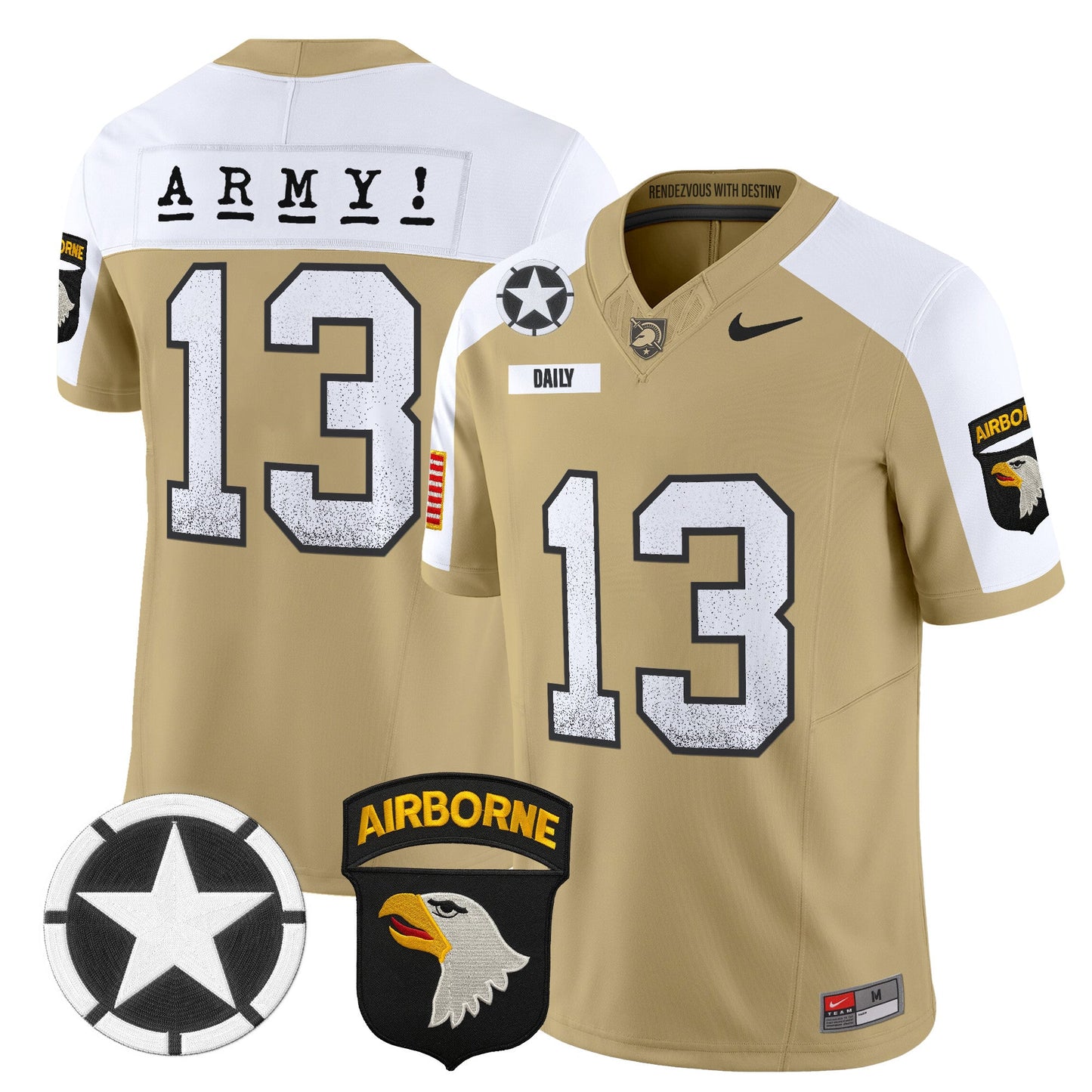 Men's Army Black Knights 2025 Screaming Eagles Vapor Limited Jersey - All Stitched