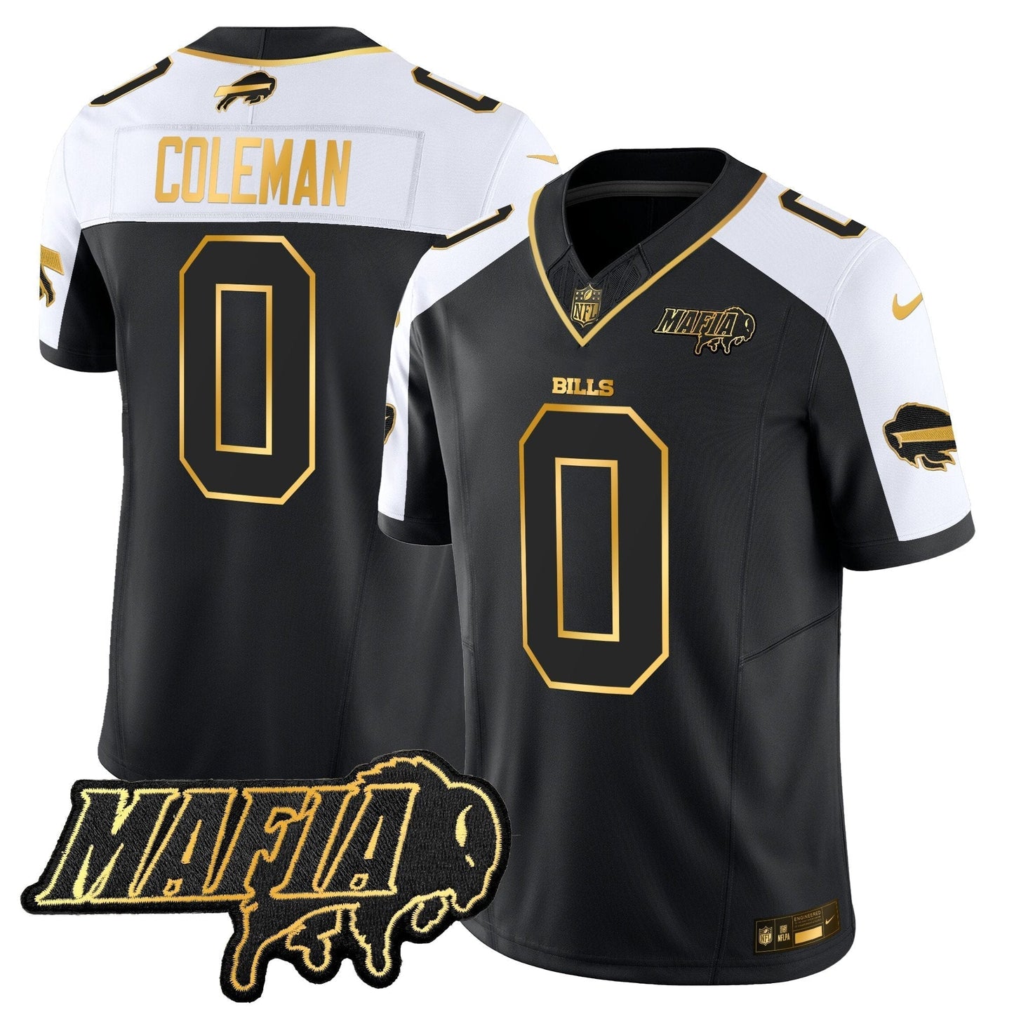 BUF 2024 Bills Mafia Patch Gold Vapor Limited Jersey - All Stitched-DTD