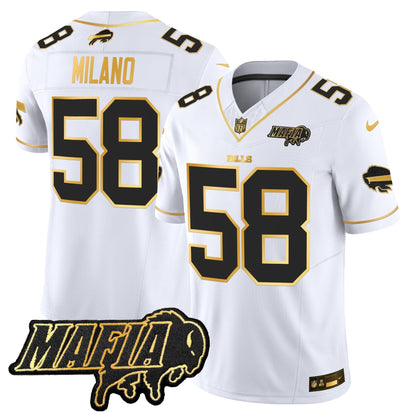 BUF 2024 Bills Mafia Patch Gold Vapor Limited Jersey - All Stitched-DTD