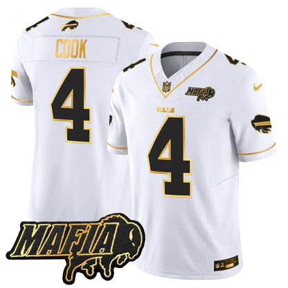 BUF 2024 Bills Mafia Patch Gold Vapor Limited Jersey - All Stitched-DTD