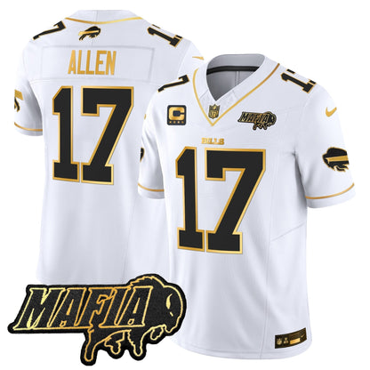BUF 2024 Bills Mafia Patch Gold Vapor Limited Jersey - All Stitched-DTD