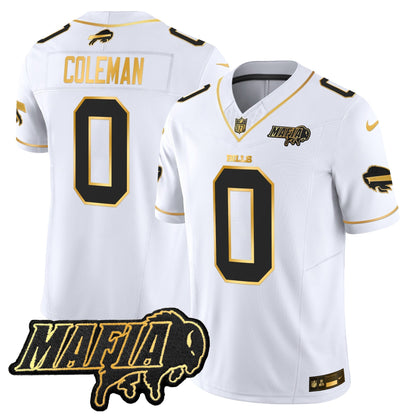 BUF 2024 Bills Mafia Patch Gold Vapor Limited Jersey - All Stitched-DTD
