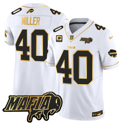 BUF 2024 Bills Mafia Patch Gold Vapor Limited Jersey - All Stitched-DTD
