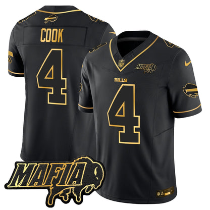 BUF 2024 Bills Mafia Patch Gold Vapor Limited Jersey - All Stitched-DTD