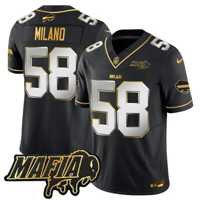 BUF 2024 Bills Mafia Patch Gold Vapor Limited Jersey - All Stitched-DTD