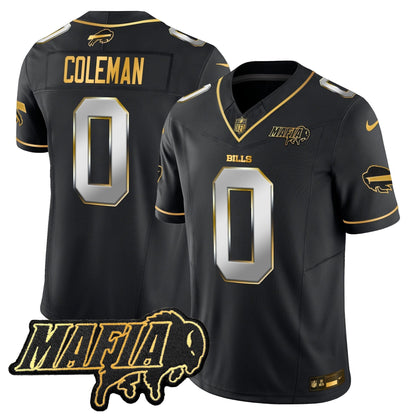 BUF 2024 Bills Mafia Patch Gold Vapor Limited Jersey - All Stitched-DTD
