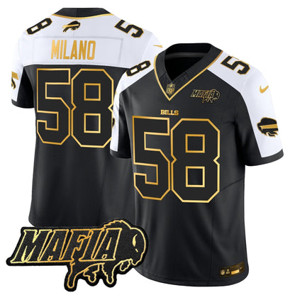 BUF 2024 Bills Mafia Patch Gold Vapor Limited Jersey - All Stitched-DTD