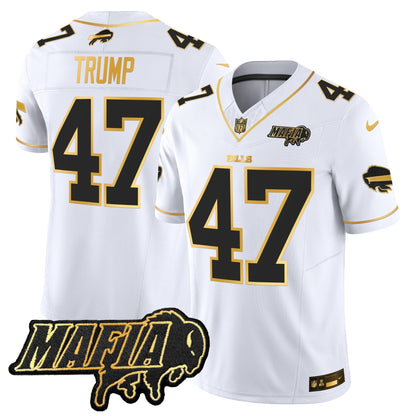 BUF 2024 Bills Mafia Patch Gold Vapor Limited Jersey - All Stitched-DTD