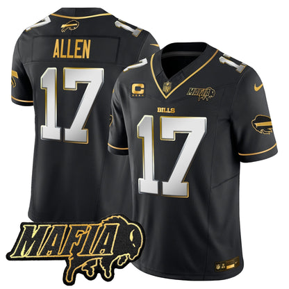 BUF 2024 Bills Mafia Patch Gold Vapor Limited Jersey - All Stitched-DTD