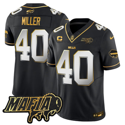 BUF 2024 Bills Mafia Patch Gold Vapor Limited Jersey - All Stitched-DTD