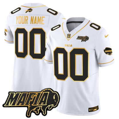 BUF 2024 Bills Mafia Patch Gold Vapor Limited Custom Jersey - All Stitched-DTD