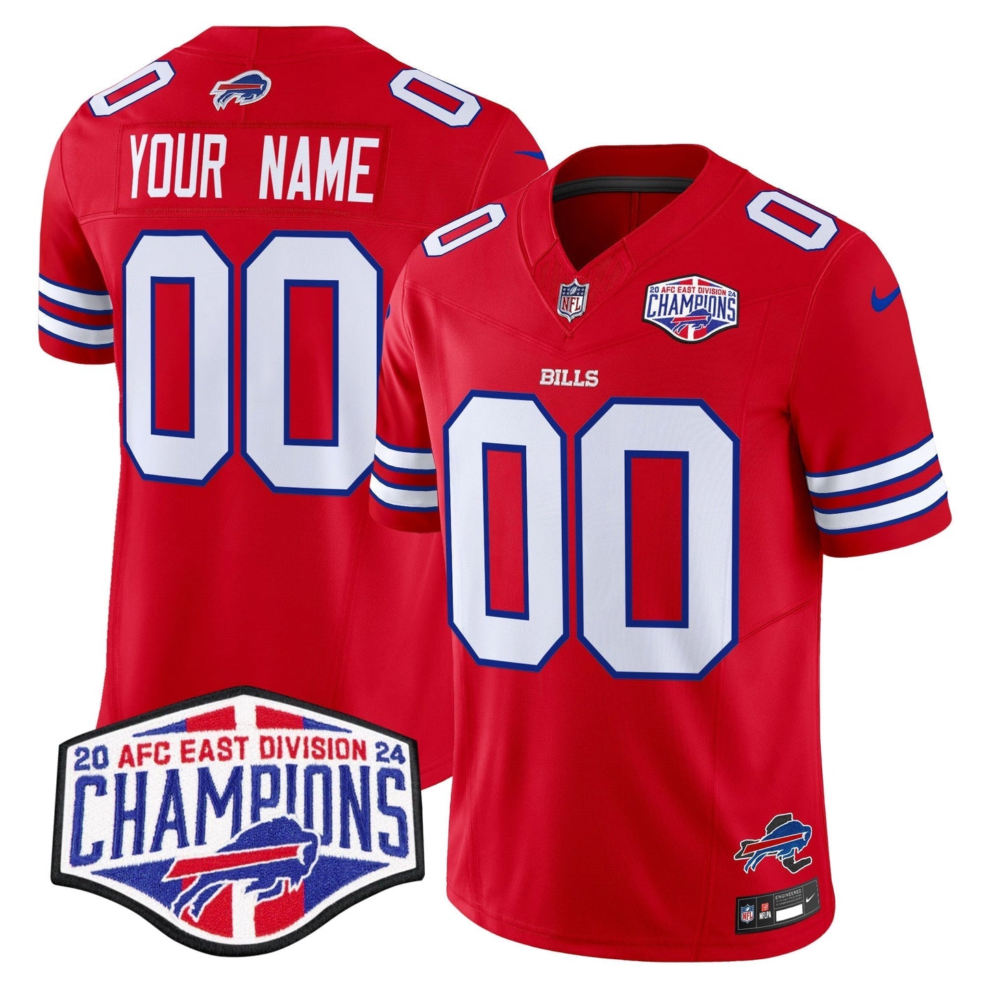 Bills 2024 AFC East Division Champions Vapor Limited Custom Jersey - All Stitched-DTD