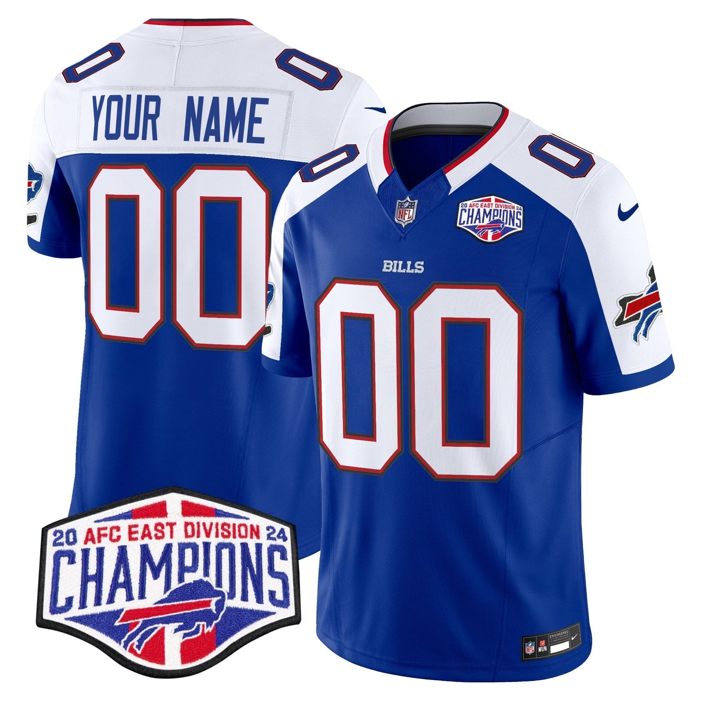 Bills 2024 AFC East Division Champions Vapor Limited Custom Jersey - All Stitched-DTD