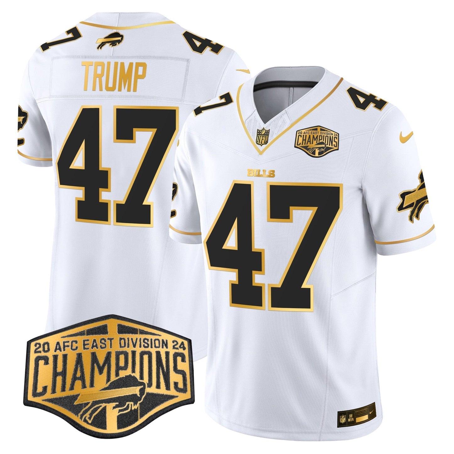 Bills 2024 AFC East Division Champions Gold Vapor Limited Jersey - All Stitched-DTD
