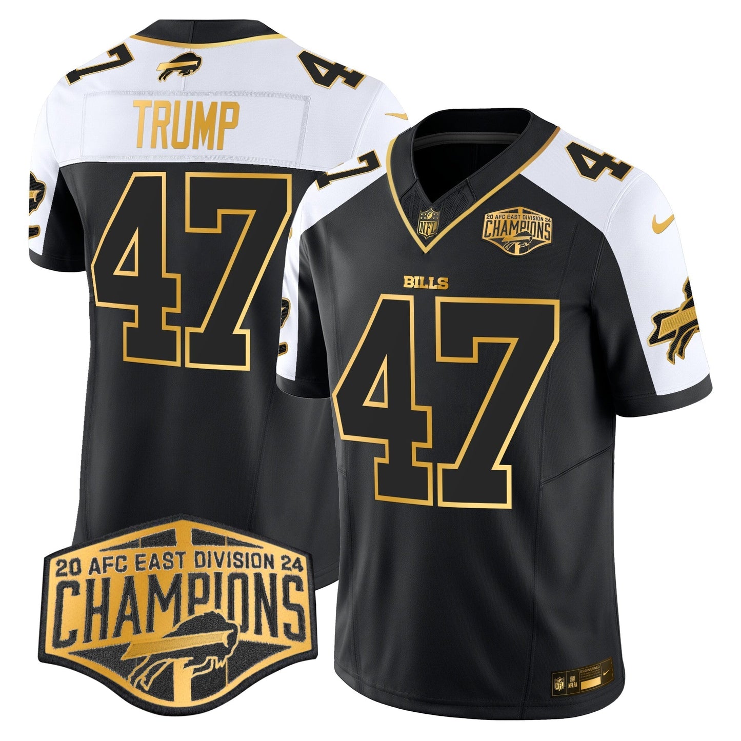 Bills 2024 AFC East Division Champions Gold Vapor Limited Jersey - All Stitched-DTD