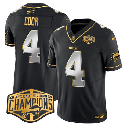 Bills 2024 AFC East Division Champions Gold Vapor Limited Jersey - All Stitched-DTD
