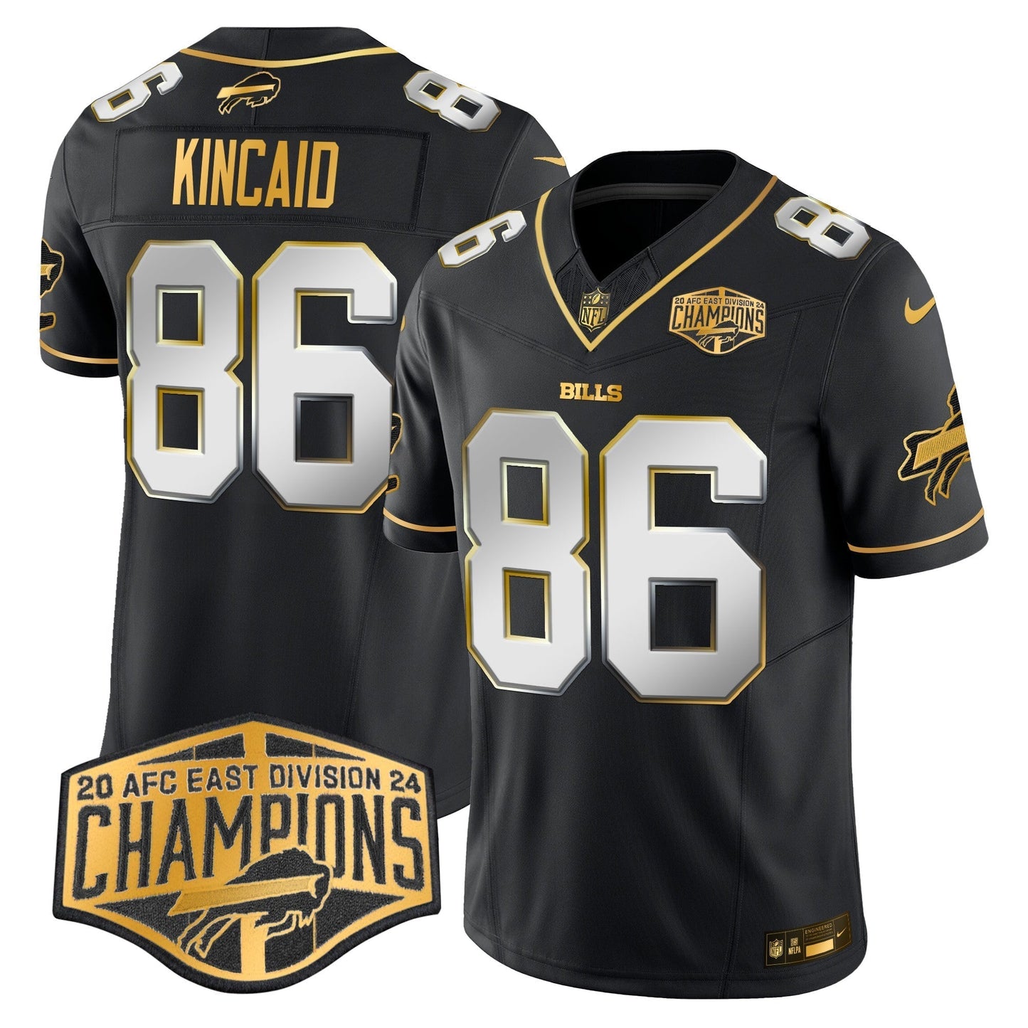 Bills 2024 AFC East Division Champions Gold Vapor Limited Jersey - All Stitched-DTD
