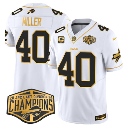 Bills 2024 AFC East Division Champions Gold Vapor Limited Jersey - All Stitched-DTD