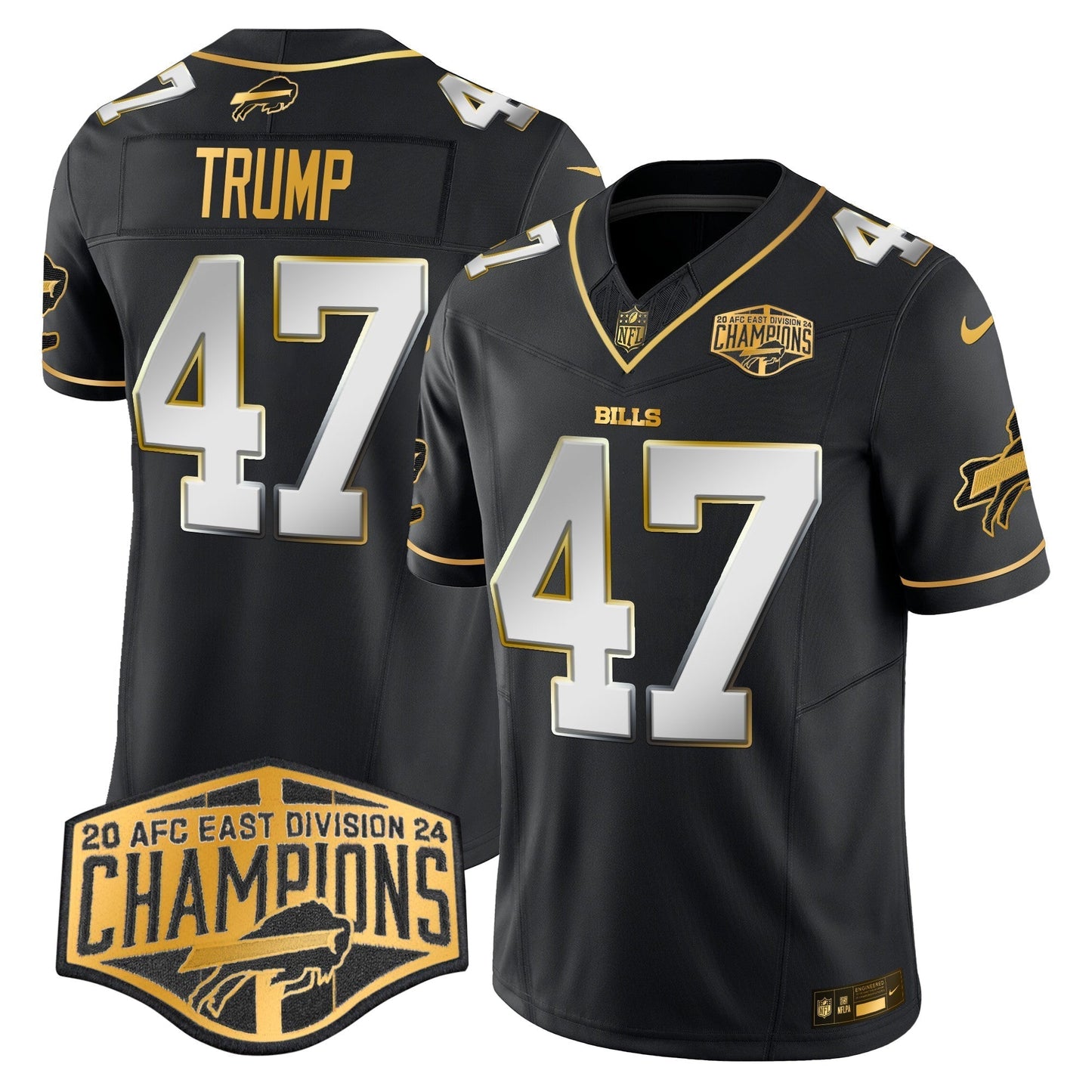 Bills 2024 AFC East Division Champions Gold Vapor Limited Jersey - All Stitched-DTD
