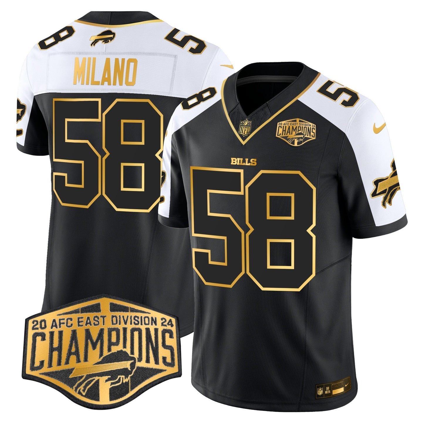 Bills 2024 AFC East Division Champions Gold Vapor Limited Jersey - All Stitched-DTD