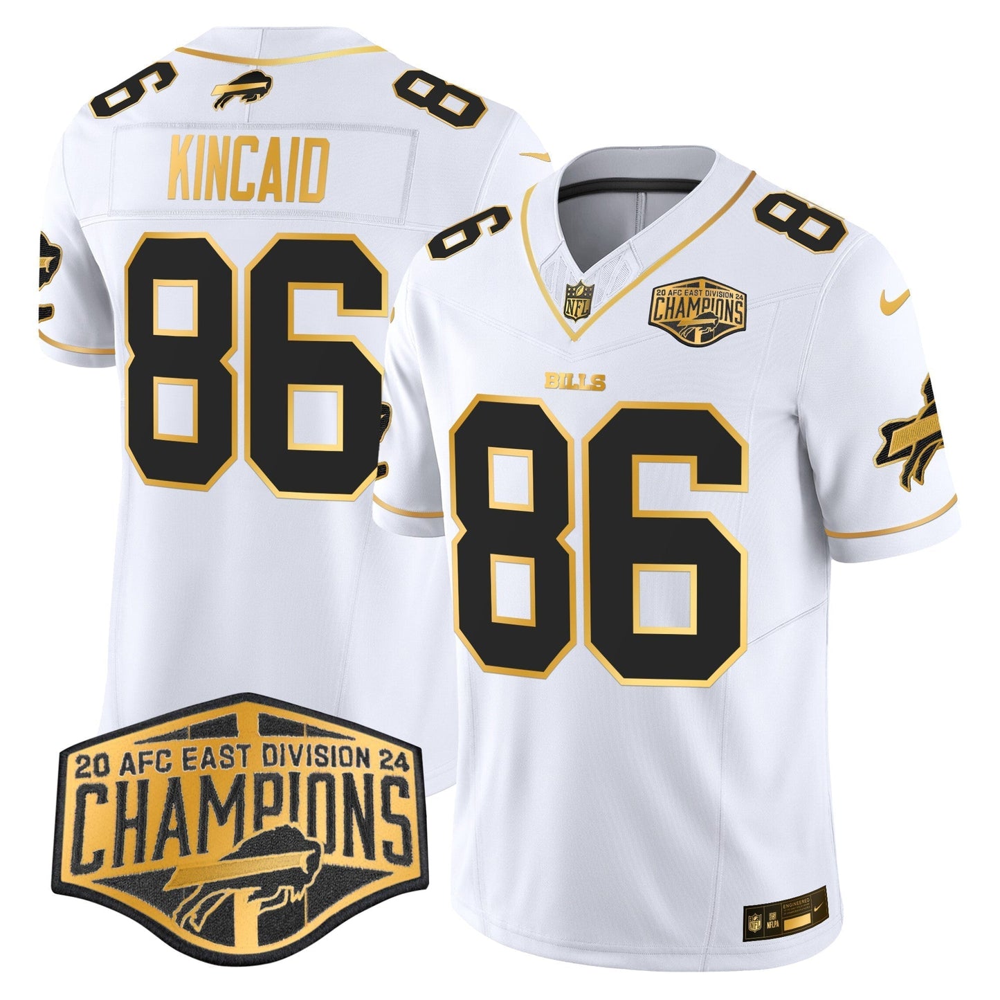 Bills 2024 AFC East Division Champions Gold Vapor Limited Jersey - All Stitched-DTD