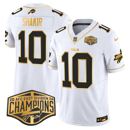 Bills 2024 AFC East Division Champions Gold Vapor Limited Jersey - All Stitched-DTD