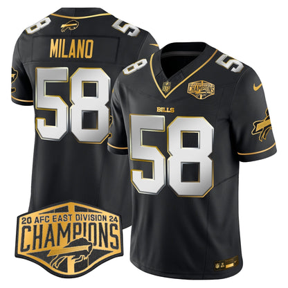 Bills 2024 AFC East Division Champions Gold Vapor Limited Jersey - All Stitched-DTD