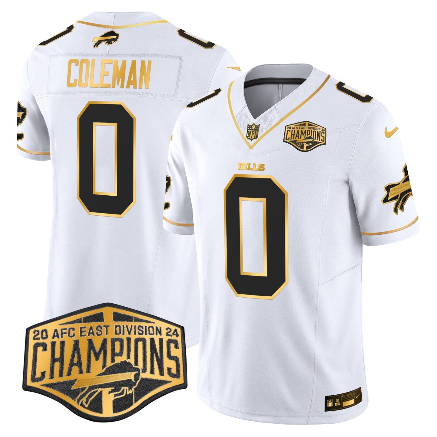 Bills 2024 AFC East Division Champions Gold Vapor Limited Jersey - All Stitched-DTD