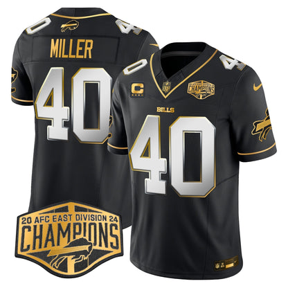 Bills 2024 AFC East Division Champions Gold Vapor Limited Jersey - All Stitched-DTD