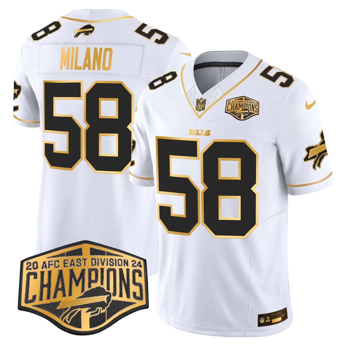 Bills 2024 AFC East Division Champions Gold Vapor Limited Jersey - All Stitched-DTD