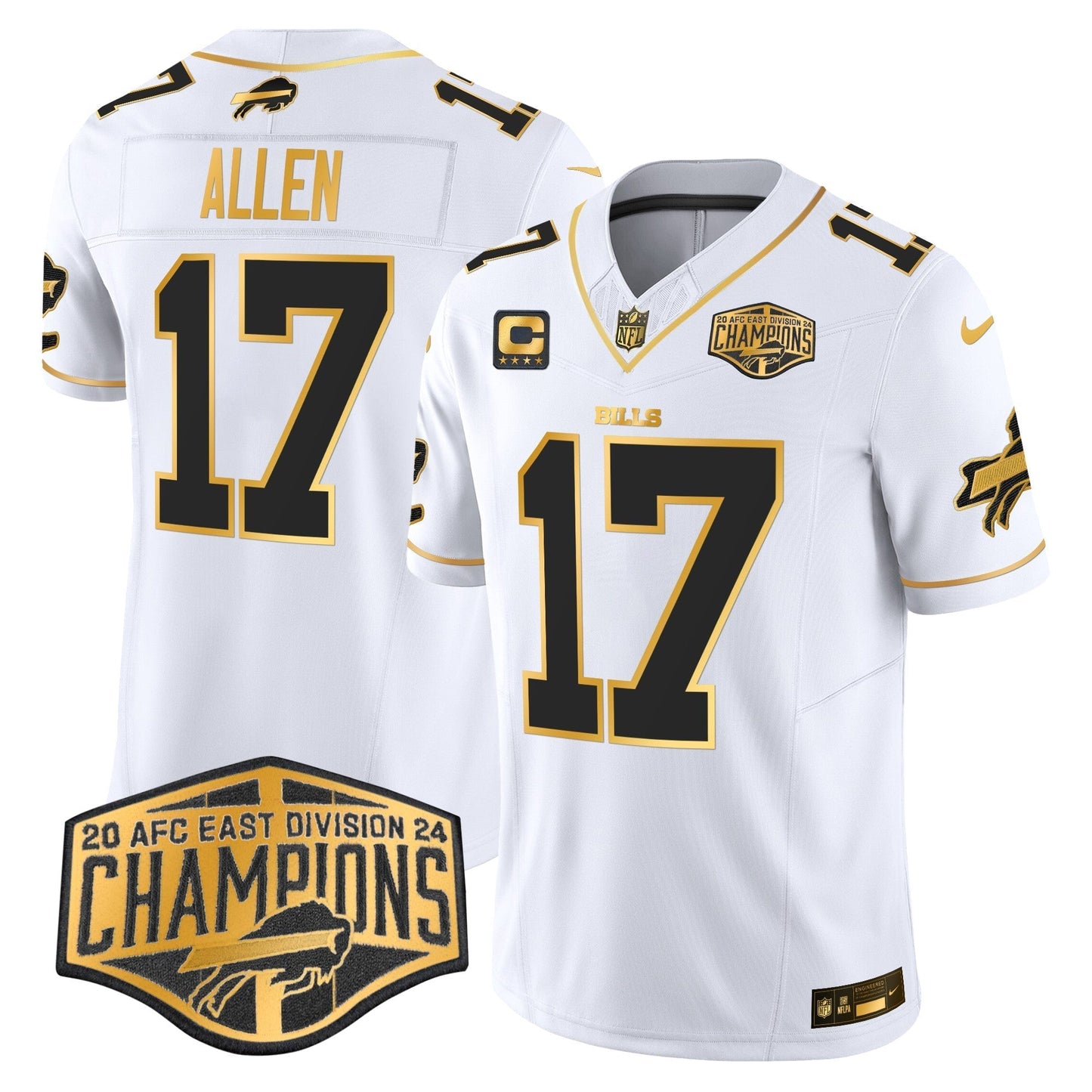 Bills 2024 AFC East Division Champions Gold Vapor Limited Jersey - All Stitched-DTD