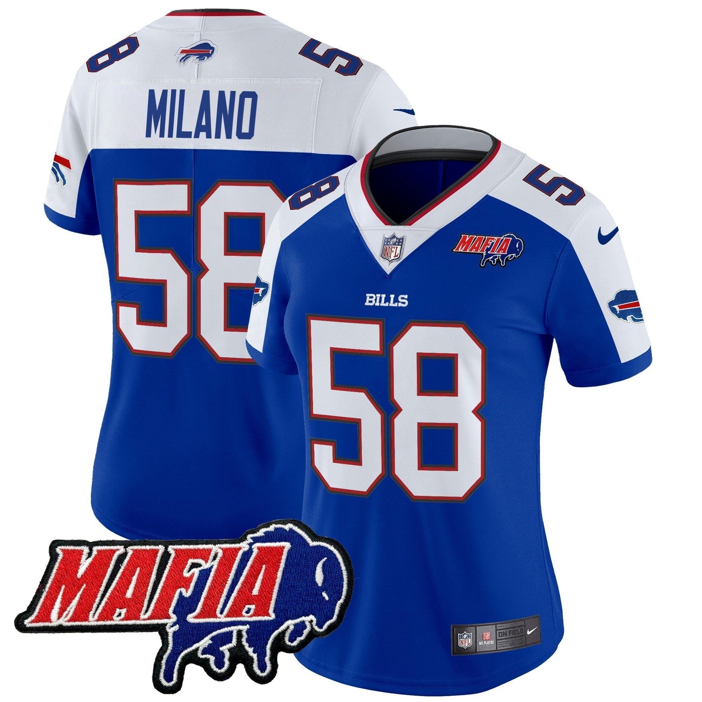 Women's BUF 2024 Bills Mafia Patch Vapor Limited Jersey - All Stitched-DTD