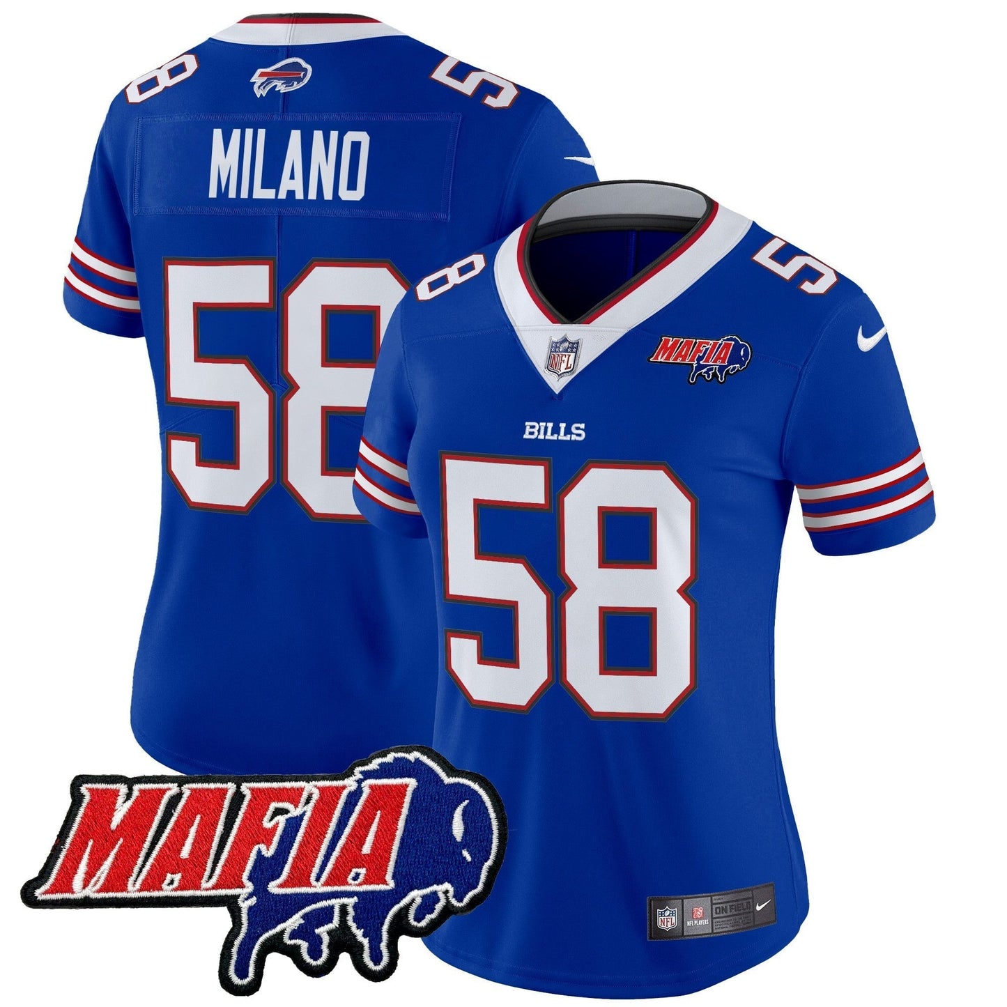 Women's BUF 2024 Bills Mafia Patch Vapor Limited Jersey - All Stitched-DTD