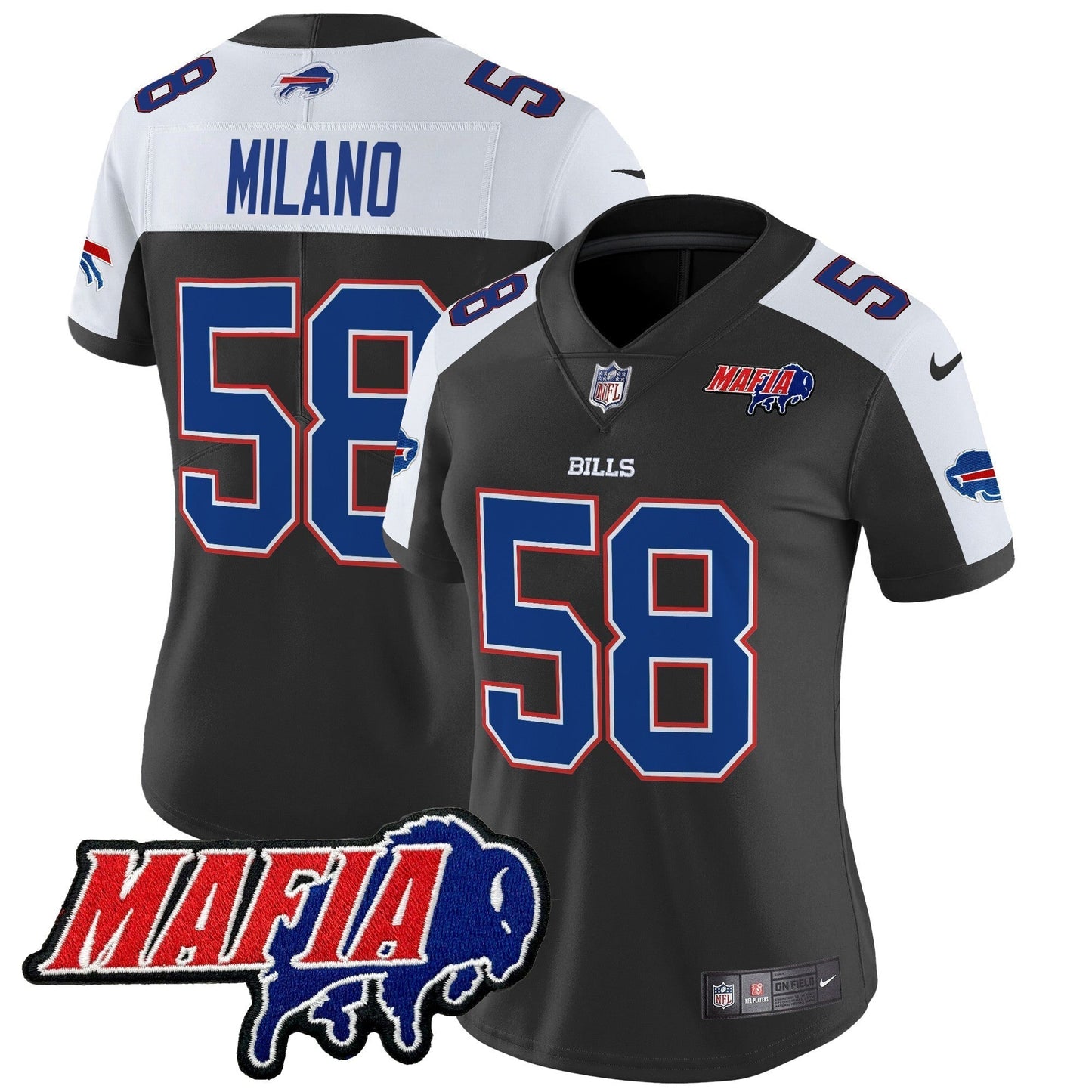 Women's BUF 2024 Bills Mafia Patch Vapor Limited Jersey - All Stitched-DTD