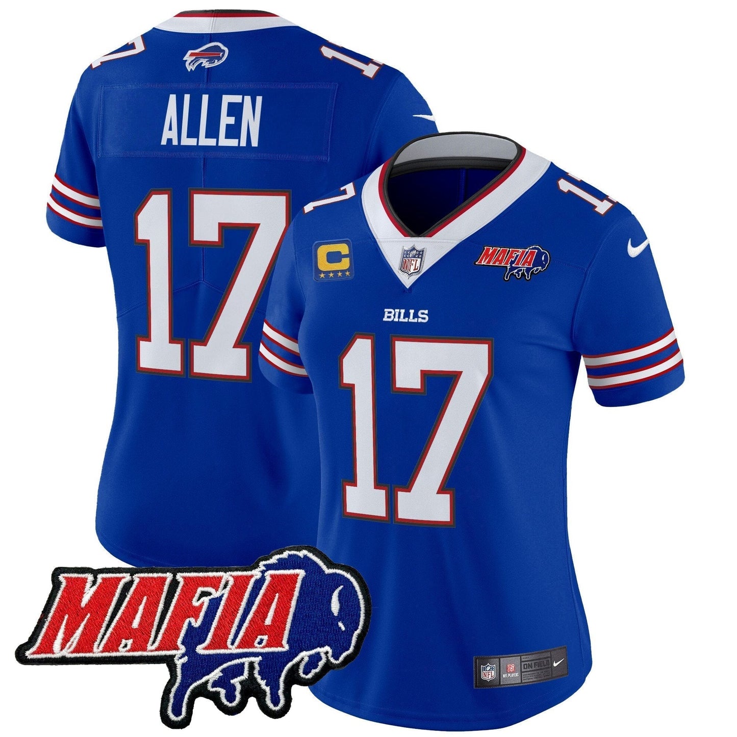 Women's BUF 2024 Bills Mafia Patch Vapor Limited Jersey - All Stitched-DTD