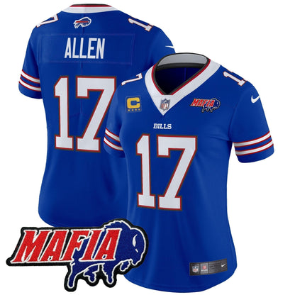 Women's BUF 2024 Bills Mafia Patch Vapor Limited Jersey - All Stitched-DTD