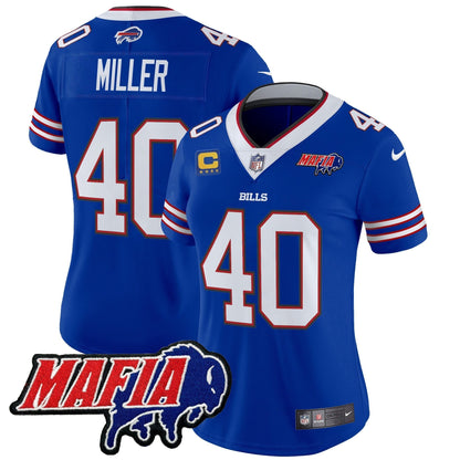 Women's BUF 2024 Bills Mafia Patch Vapor Limited Jersey - All Stitched-DTD