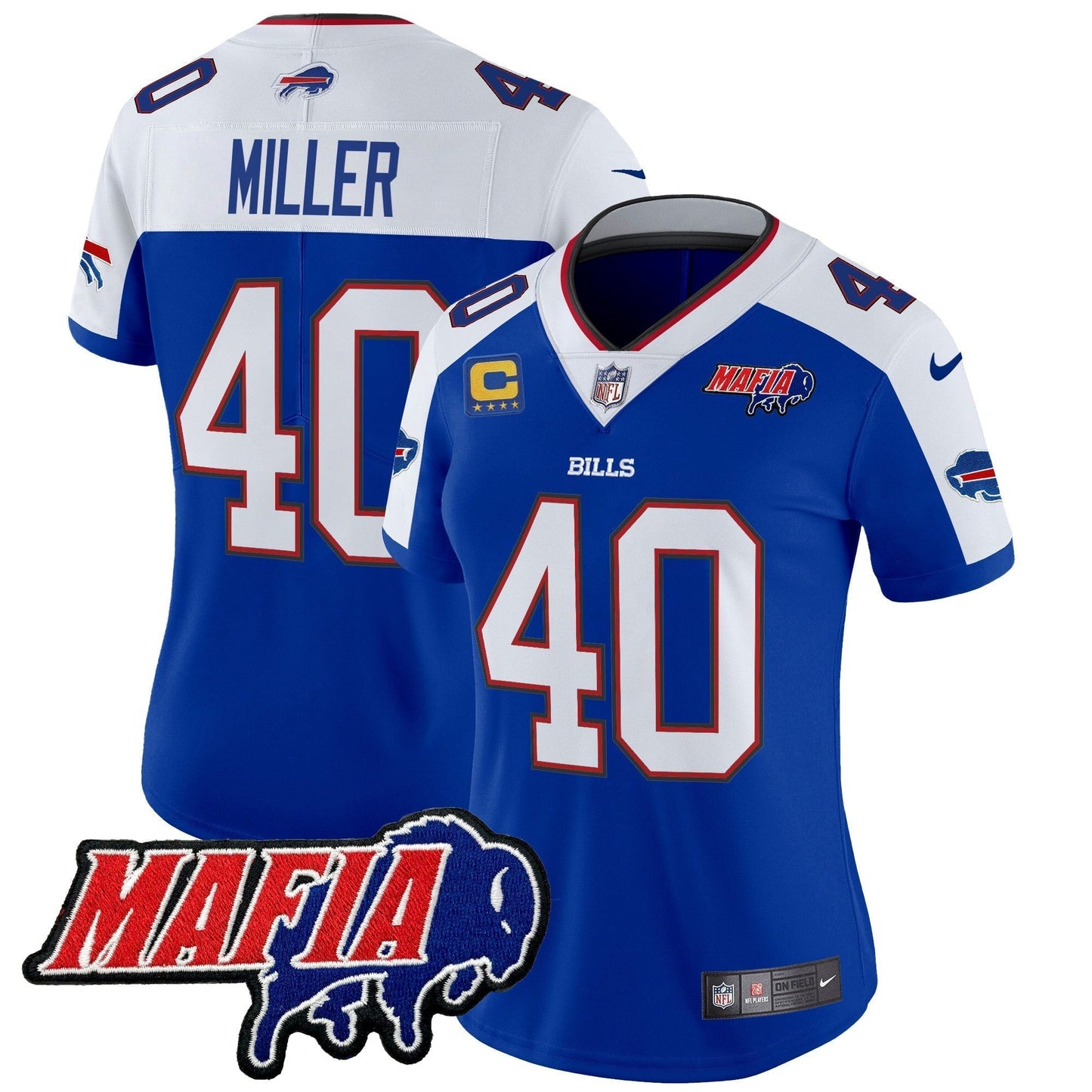 Women's BUF 2024 Bills Mafia Patch Vapor Limited Jersey - All Stitched-DTD