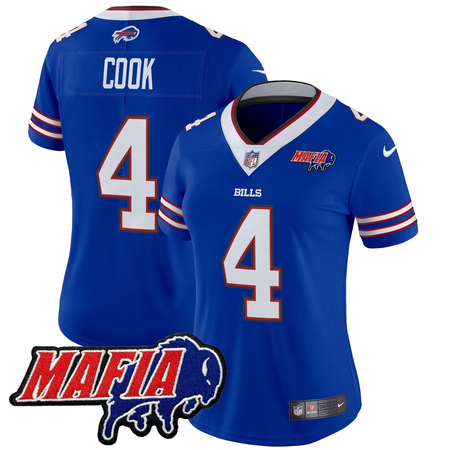 Women's BUF 2024 Bills Mafia Patch Vapor Limited Jersey - All Stitched-DTD