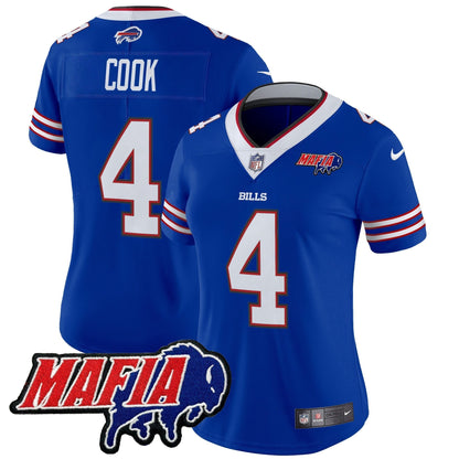 Women's BUF 2024 Bills Mafia Patch Vapor Limited Jersey - All Stitched-DTD