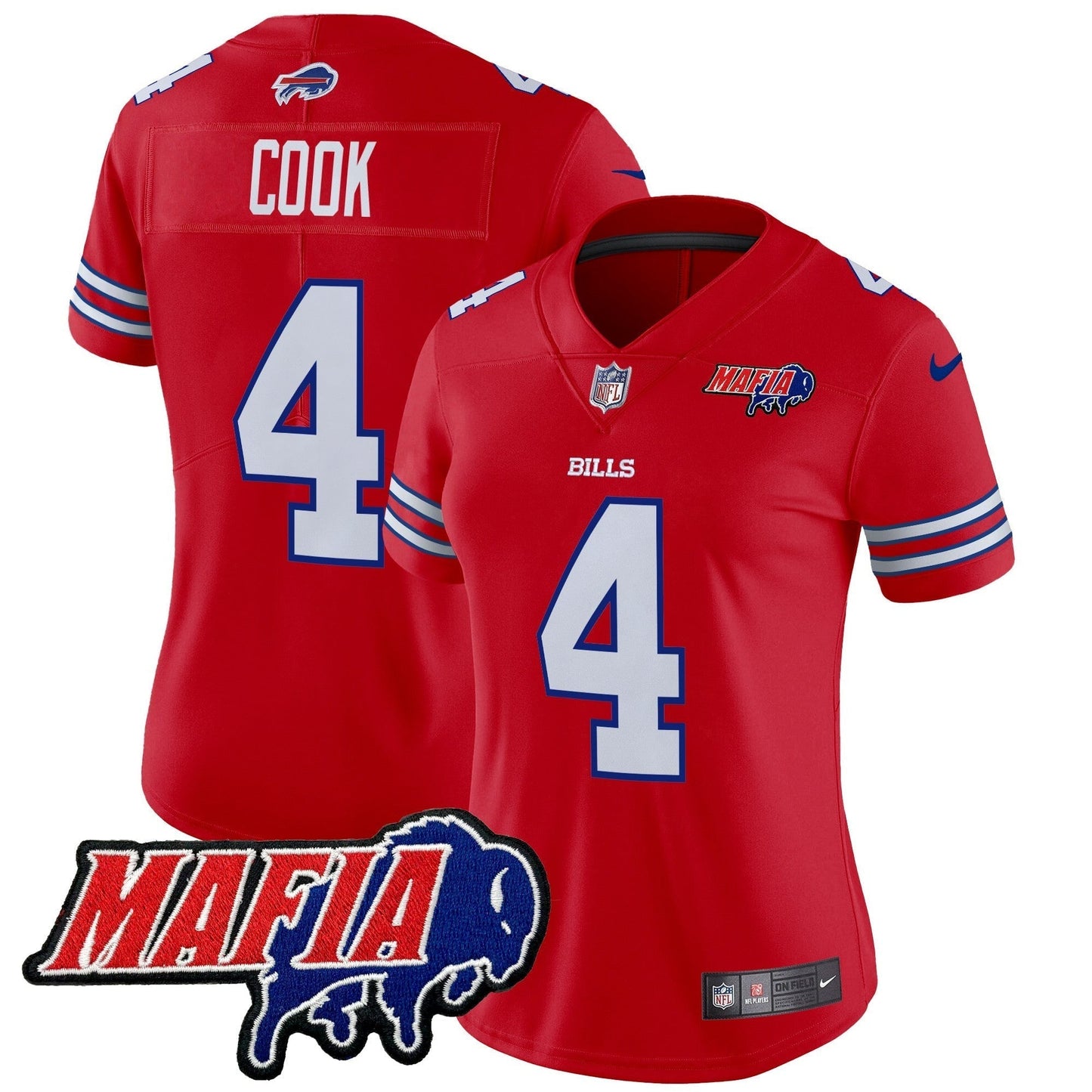 Women's BUF 2024 Bills Mafia Patch Vapor Limited Jersey - All Stitched-DTD
